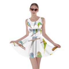 Parakeet T-shirtlots Of Colorful Parakeets - Cute Little Birds T-shirt Skater Dress