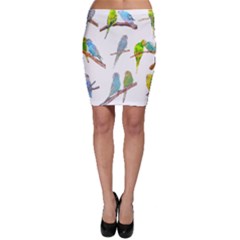 Parakeet T-shirtlots Of Colorful Parakeets - Cute Little Birds T-shirt Bodycon Skirt