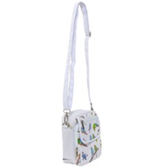 Parakeet T-shirtlots Of Colorful Parakeets - Cute Little Birds T-shirt Shoulder Strap Belt Bag