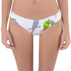 Parakeet T-shirtlots Of Colorful Parakeets - Cute Little Birds T-shirt Reversible Hipster Bikini Bottoms