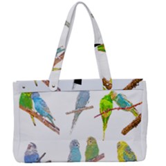 Parakeet T-shirtlots Of Colorful Parakeets - Cute Little Birds T-shirt Canvas Work Bag