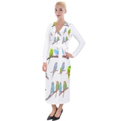 Parakeet T-shirtlots Of Colorful Parakeets - Cute Little Birds T-shirt Velvet Maxi Wrap Dress