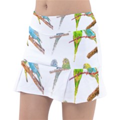 Parakeet T-shirtlots Of Colorful Parakeets - Cute Little Birds T-shirt Classic Tennis Skirt