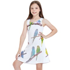 Parakeet T-shirtlots Of Colorful Parakeets - Cute Little Birds T-shirt Kids  Lightweight Sleeveless Dress