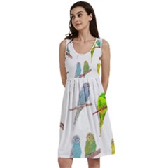 Parakeet T-shirtlots Of Colorful Parakeets - Cute Little Birds T-shirt Classic Skater Dress