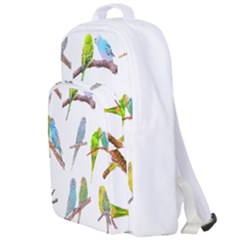 Parakeet T-shirtlots Of Colorful Parakeets - Cute Little Birds T-shirt Double Compartment Backpack