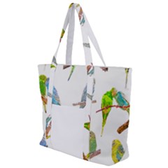 Parakeet T-shirtlots Of Colorful Parakeets - Cute Little Birds T-shirt Zip Up Canvas Bag