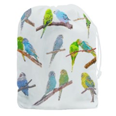 Parakeet T-shirtlots Of Colorful Parakeets - Cute Little Birds T-shirt Drawstring Pouch (3XL)