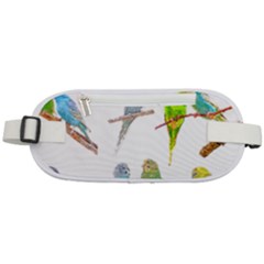 Parakeet T-shirtlots Of Colorful Parakeets - Cute Little Birds T-shirt Rounded Waist Pouch