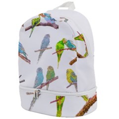 Parakeet T-shirtlots Of Colorful Parakeets - Cute Little Birds T-shirt Zip Bottom Backpack