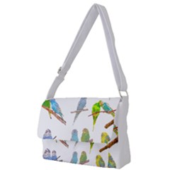 Parakeet T-shirtlots Of Colorful Parakeets - Cute Little Birds T-shirt Full Print Messenger Bag (L)