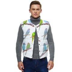 Parakeet T-shirtlots Of Colorful Parakeets - Cute Little Birds T-shirt Men s Button Up Puffer Vest	