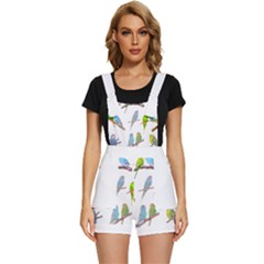 Parakeet T-shirtlots Of Colorful Parakeets - Cute Little Birds T-shirt Short Overalls