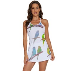 Parakeet T-shirtlots Of Colorful Parakeets - Cute Little Birds T-shirt 2-in-1 Flare Activity Dress by EnriqueJohnson