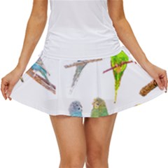 Parakeet T-shirtlots Of Colorful Parakeets - Cute Little Birds T-shirt Women s Skort