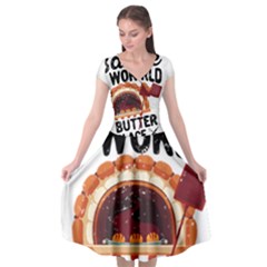 Bread Baking T- Shirt Funny Bread Baking Baker Bake The World A Butter Place T- Shirt Cap Sleeve Wrap Front Dress by JamesGoode