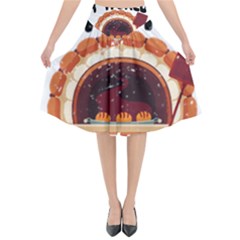 Bread Baking T- Shirt Funny Bread Baking Baker Bake The World A Butter Place T- Shirt Flared Midi Skirt by JamesGoode