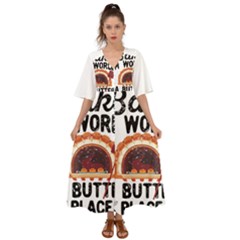 Bread Baking T- Shirt Funny Bread Baking Baker Bake The World A Butter Place T- Shirt Kimono Sleeve Boho Dress by JamesGoode