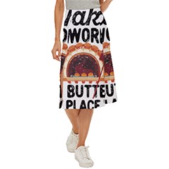 Bread Baking T- Shirt Funny Bread Baking Baker Bake The World A Butter Place T- Shirt Midi Panel Skirt by JamesGoode