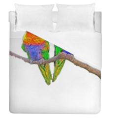 Parrots T-shirtcute Rainbow Loris - Lorikeet T-shirt Duvet Cover (queen Size) by EnriqueJohnson