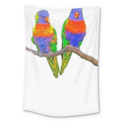 Parrots T-shirtcute Rainbow Loris - Lorikeet T-shirt Large Tapestry by EnriqueJohnson