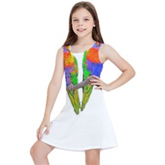 Parrots T-shirtcute Rainbow Loris - Lorikeet T-shirt Kids  Lightweight Sleeveless Dress by EnriqueJohnson