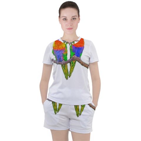 Parrots T-shirtcute Rainbow Loris - Lorikeet T-shirt Women s T-shirt And Shorts Set by EnriqueJohnson