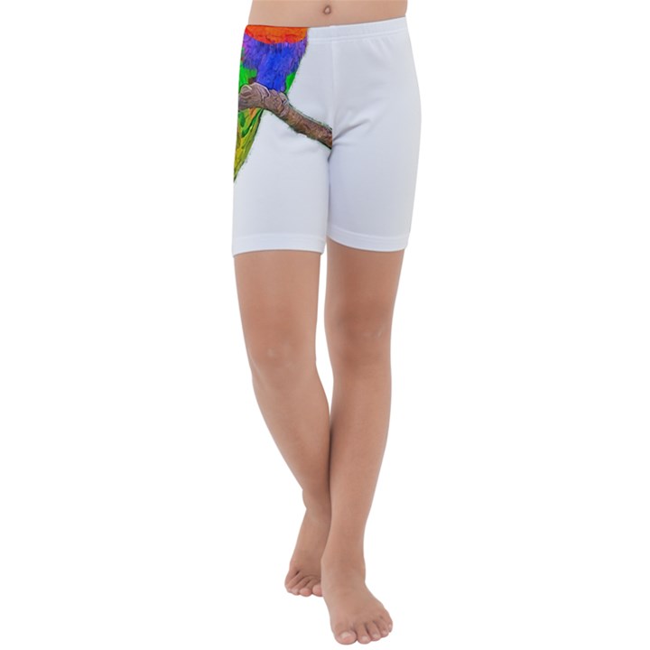 Parrots T-shirtcute Rainbow Loris - Lorikeet T-shirt Kids  Lightweight Velour Capri Yoga Leggings