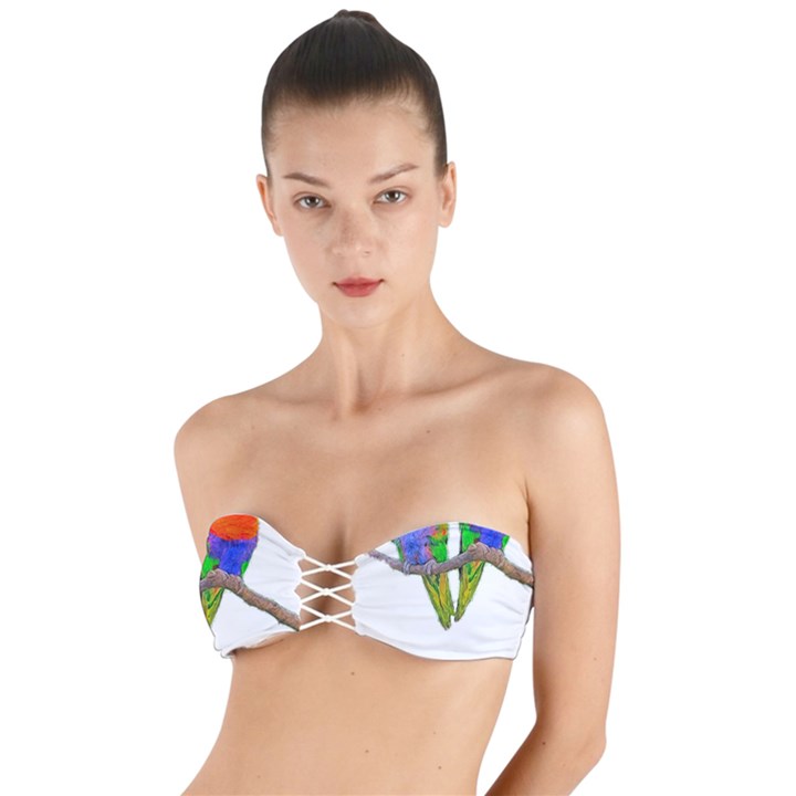 Parrots T-shirtcute Rainbow Loris - Lorikeet T-shirt Twist Bandeau Bikini Top