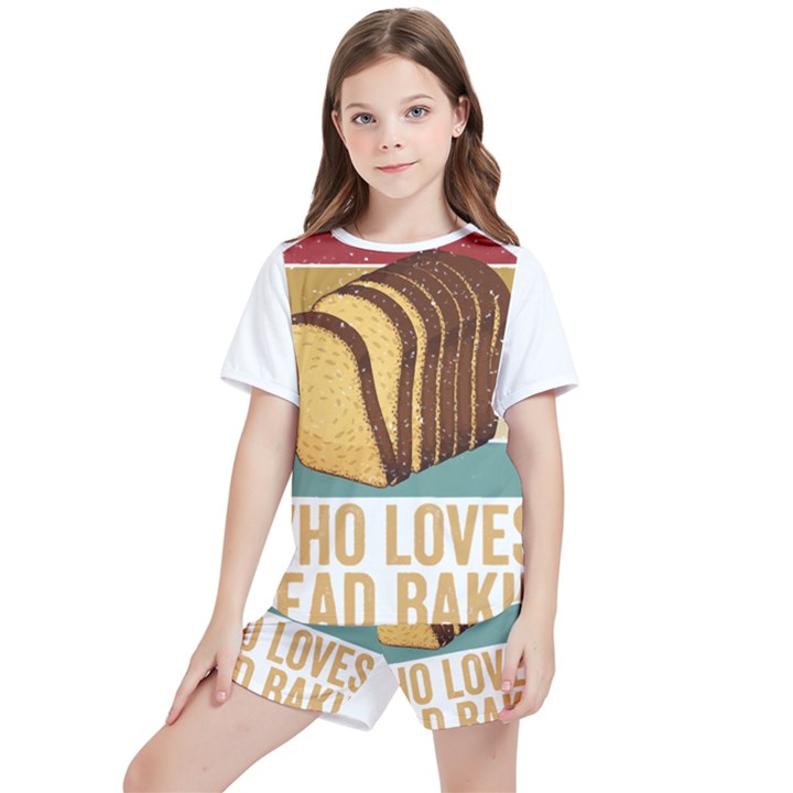 Bread Baking T- Shirt Funny Bread Baking Baker Crust A Girl Who Loves Bread Baking T- Shirt (1) Kids  T-Shirt And Sports Shorts Set