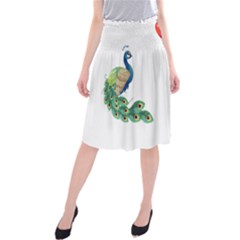 Peacock T-shirtsteal Your Heart Peacock 06 T-shirt Midi Beach Skirt by EnriqueJohnson