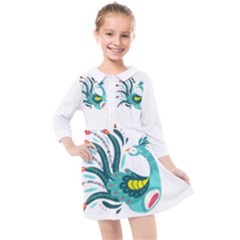 Peacock T-shirtsteal Your Heart Peacock 66 T-shirt Kids  Quarter Sleeve Shirt Dress by EnriqueJohnson