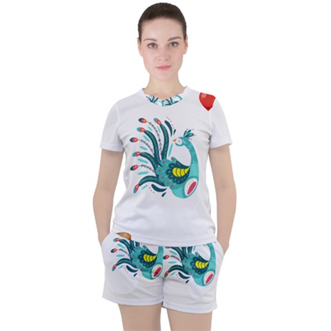 Peacock T-shirtsteal Your Heart Peacock 66 T-shirt Women s T-shirt And Shorts Set by EnriqueJohnson