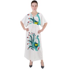 Peacock T-shirtsteal Your Heart Peacock 66 T-shirt V-neck Boho Style Maxi Dress by EnriqueJohnson