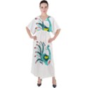 Peacock T-shirtsteal Your Heart Peacock 66 T-shirt V-Neck Boho Style Maxi Dress View1