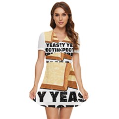 Bread Baking T- Shirt Funny Bread Baking Baker My Yeast Expecting A Bread T- Shirt (1) V-neck High Waist Chiffon Mini Dress by JamesGoode