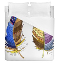 Feathers Design T- Shirtfeathers T- Shirt Duvet Cover Double Side (queen Size) by ZUXUMI