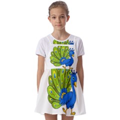 Peacock T-shirtsteal Your Heart Peacock 192 T-shirt Kids  Short Sleeve Pinafore Style Dress by EnriqueJohnson