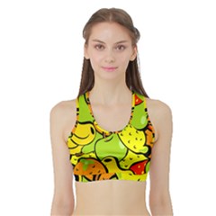 Fruit Food Wallpaper Sports Bra With Border by Dutashop