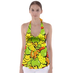 Fruit Food Wallpaper Tie Back Tankini Top by Dutashop