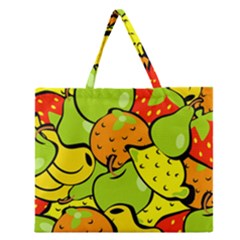 Fruit Food Wallpaper Zipper Large Tote Bag