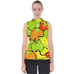 Fruit Food Wallpaper Mock Neck Shell Top by Dutashop