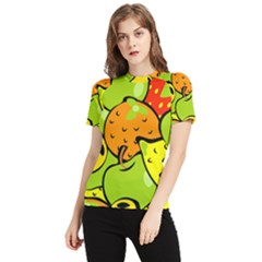 Fruit Food Wallpaper Women s Short Sleeve Rash Guard by Dutashop