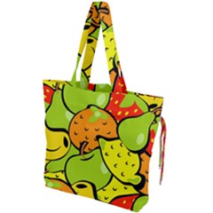 Fruit Food Wallpaper Drawstring Tote Bag by Dutashop