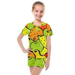 Fruit Food Wallpaper Kids  Mesh T-shirt And Shorts Set