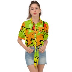 Fruit Food Wallpaper Tie Front Shirt  by Dutashop