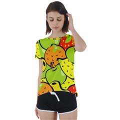 Fruit Food Wallpaper Short Sleeve Open Back T-shirt