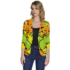 Fruit Food Wallpaper Women s One-button 3/4 Sleeve Short Jacket by Dutashop