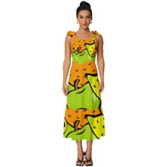 Fruit Food Wallpaper Tie-strap Tiered Midi Chiffon Dress by Dutashop