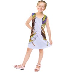 Feathers Design T- Shirtfeathers T- Shirt Kids  Tunic Dress by ZUXUMI